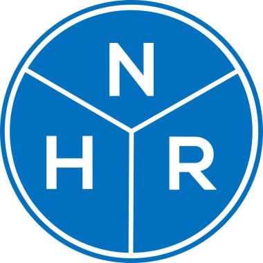Beyaz arka planda NHR harf logosu tasarımı. NHR yaratıcı harflerin baş harfleri logo kavramı. NHR harf tasarımı.