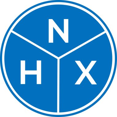 Beyaz arka planda NHX harfli logo tasarımı. NHX yaratıcı harflerin baş harfleri logo kavramı. NHX harf tasarımı.