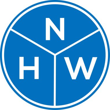 Beyaz arka planda NHW harf logosu tasarımı. NHW yaratıcı harflerin baş harfleri logo kavramı. NHW harf tasarımı.