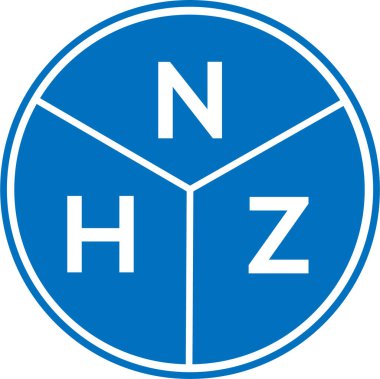Beyaz arkaplanda NHZ harf logosu tasarımı. NHZ yaratıcı harfler logosu konsepti. NHZ harf tasarımı.