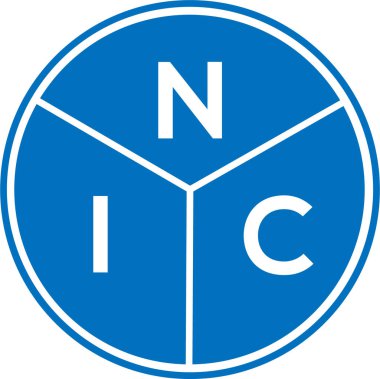 Beyaz arka planda NIC harf logosu tasarımı. NIC yaratıcı harflerin baş harfleri logo kavramı. NIC harf tasarımı.