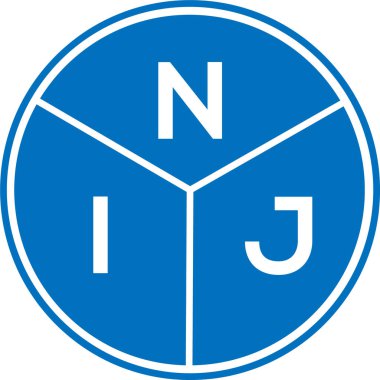 Beyaz arka planda NIJ harf logosu tasarımı. NIJ yaratıcı harflerin baş harfleri logo kavramı. NIJ harf tasarımı.