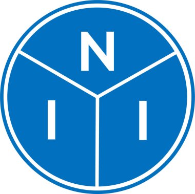 Beyaz arkaplanda NII harf logosu tasarımı. Yaratıcı harflerin baş harfleri logo kavramı. NII harf tasarımı.