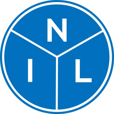 Beyaz arka planda NIL harf logosu tasarımı. NIL yaratıcı harflerin baş harfleri logo kavramı. NIL harf tasarımı.