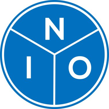 Beyaz arka planda NIO harfi logo tasarımı. NIO yaratıcı harflerin baş harfleri logo konsepti. NIO harf tasarımı.