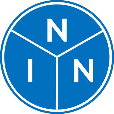 Beyaz arka planda NIN harfi logo tasarımı. NIN yaratıcı harfler logosu konsepti. NIN harf tasarımı.