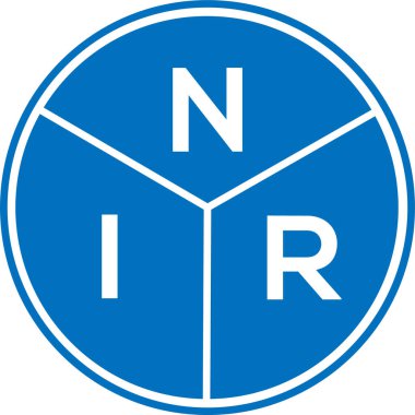 Beyaz arka planda NIR harf logosu tasarımı. NIR yaratıcı harfler logo konsepti. NIR harf tasarımı.