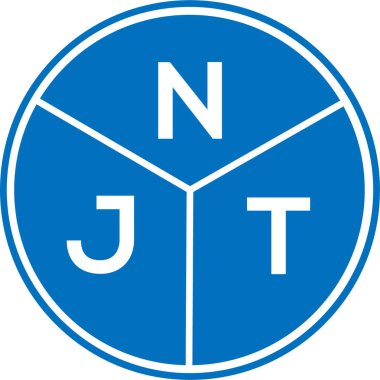 Beyaz arka planda NJT harf logosu tasarımı. NJT yaratıcı harflerin baş harfleri logo kavramı. NJT harf tasarımı.