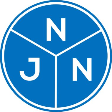 Beyaz arka planda NJN harf logosu tasarımı. NJN yaratıcı harflerin baş harfleri logo kavramı. NJN harf tasarımı.