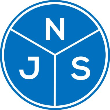 Beyaz arka planda NJS harf logosu tasarımı. NJS yaratıcı harf logosu konsepti. NJS harf tasarımı.