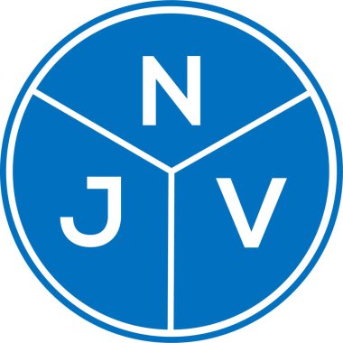 Beyaz arka planda NJV harf logosu tasarımı. NJV yaratıcı harflerin baş harfleri logo kavramı. NJV harf tasarımı.