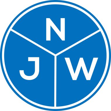 Beyaz arka planda NJW harf logosu tasarımı. NJW yaratıcı harflerin baş harfleri logo kavramı. NJW harf tasarımı.