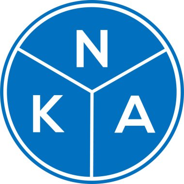 Beyaz arka planda NKA harf logosu tasarımı. NKA yaratıcı harflerin baş harfleri logo kavramı. NKA harf tasarımı.