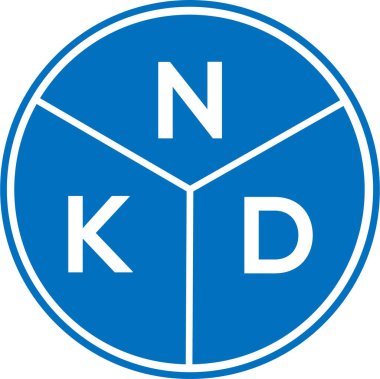 Beyaz arkaplanda NKD harf logosu tasarımı. NKD yaratıcı harflerin baş harfleri logo kavramı. NKD harf tasarımı.