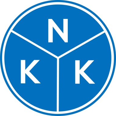 Beyaz arka planda NKK harf logosu tasarımı. NKK yaratıcı harflerin baş harfleri logo kavramı. NKK harf tasarımı.