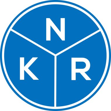 Beyaz arka planda NKR harfi logo tasarımı. NKR yaratıcı harflerin baş harfleri logo kavramı. NKR harf tasarımı.