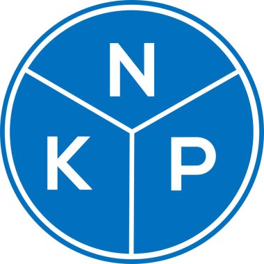 Beyaz arkaplanda NKP harf logosu tasarımı. NKP yaratıcı harflerin baş harfleri logo kavramı. NKP harf tasarımı.