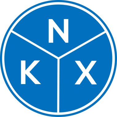 Beyaz arkaplanda NKX harfli logo tasarımı. NKX yaratıcı harflerin baş harfleri logo kavramı. NKX harf tasarımı.