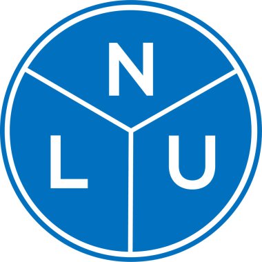 Beyaz arka planda NLU harf logosu tasarımı. NLU yaratıcı harf logosu konsepti. NLU harf tasarımı.