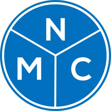 Beyaz arka planda NMC harf logosu tasarımı. NMC yaratıcı harflerin baş harfleri logo kavramı. NMC harf tasarımı.