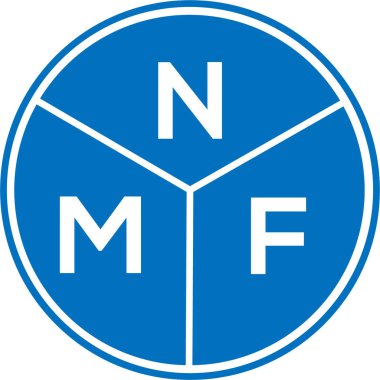 Beyaz arka planda NMF harf logosu tasarımı. NMF yaratıcı harflerin baş harfleri logo kavramı. NMF harf tasarımı.