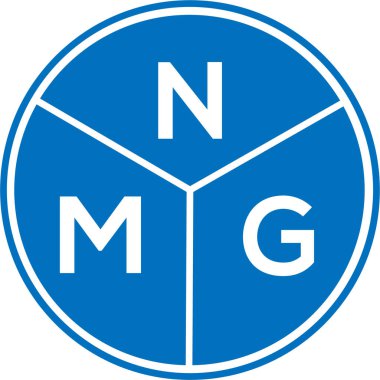 Beyaz arkaplanda NMG harf logosu tasarımı. NMG yaratıcı harflerin baş harfleri logo kavramı. NMG harf tasarımı.