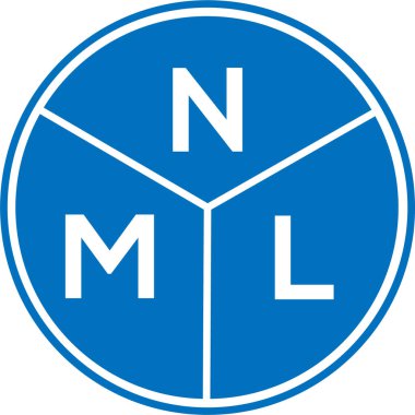 Beyaz arkaplanda NML harf logosu tasarımı. NML yaratıcı harflerin baş harfleri logo kavramı. NML harf tasarımı.