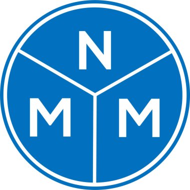 Beyaz arkaplanda NMM harf logosu tasarımı. NMM yaratıcı harflerin baş harfleri logo kavramı. NMM harf tasarımı.