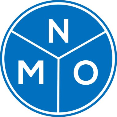 Beyaz arka planda NMO harf logosu tasarımı. NMO yaratıcı harflerin baş harfleri logo kavramı. NMO harf tasarımı.
