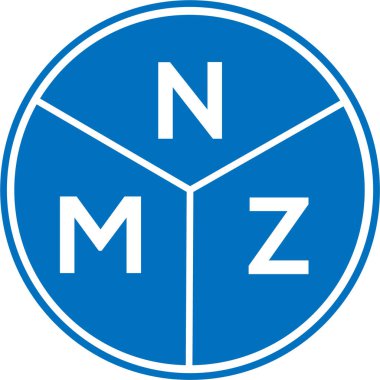 Beyaz arkaplanda NMZ harf logosu tasarımı. NMZ yaratıcı harflerin baş harfleri logo kavramı. NMZ harf tasarımı.