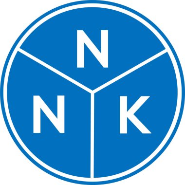 Beyaz arka planda NNK harf logosu tasarımı. NNK yaratıcı harflerin baş harfleri logo kavramı. NNK harf tasarımı.