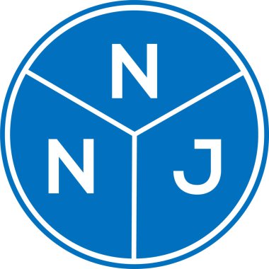 Beyaz arka planda NNJ harf logosu tasarımı. NNJ yaratıcı harflerin baş harfleri logo kavramı. NNJ harf tasarımı.