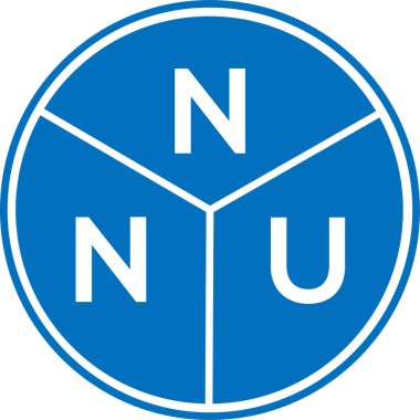 Beyaz arka planda NNU harf logosu tasarımı. NNU yaratıcı harf logosu konsepti. NNU harf tasarımı.