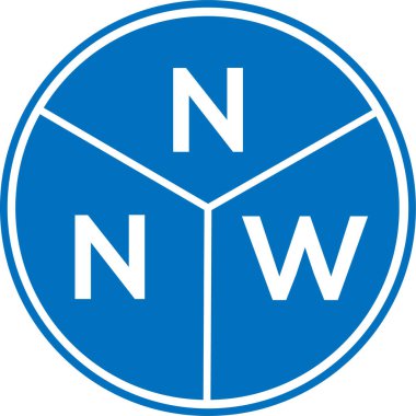 Beyaz arka planda NNW harf logosu tasarımı. NNW yaratıcı harflerin baş harfleri logo kavramı. NNW harf tasarımı.