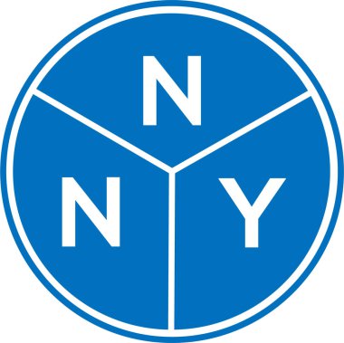 Beyaz arka planda NNY harf logosu tasarımı. New York yaratıcı harfler logosu konsepti. NNY harf tasarımı.