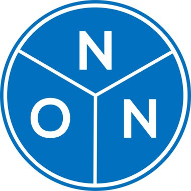 Beyaz arka planda harf olmayan logo tasarımı. Yaratıcı olmayan harflerin baş harfleri logo kavramı. NON harf tasarımı.