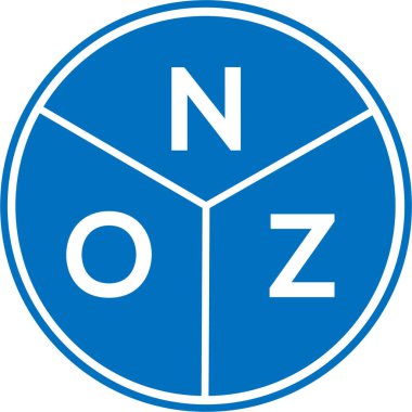 Beyaz arkaplanda NOZ harfi logo tasarımı. NOZ yaratıcı harf logosu konsepti. NOZ harf tasarımı.