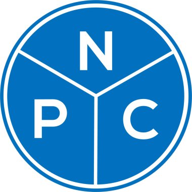 Beyaz arka planda NPC harf logosu tasarımı. NPC yaratıcı harflerin baş harfleri logo kavramı. NPC harf tasarımı.