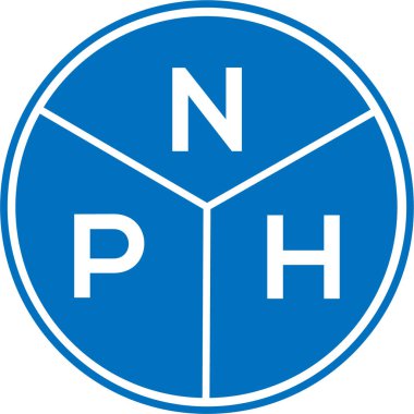 Beyaz arka planda NPH harf logosu tasarımı. NPH yaratıcı harflerin baş harfleri logo kavramı. NPH harf tasarımı.