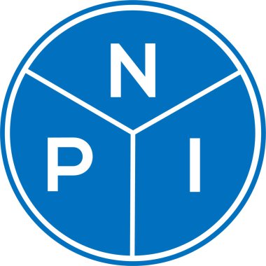 Beyaz arka planda NPI harf logosu tasarımı. NPI yaratıcı harflerin baş harfleri logo kavramı. NPI harf tasarımı.