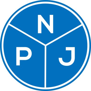 Beyaz arka planda NPJ harf logosu tasarımı. NPJ yaratıcı harflerin baş harfleri logo kavramı. NPJ harf tasarımı.
