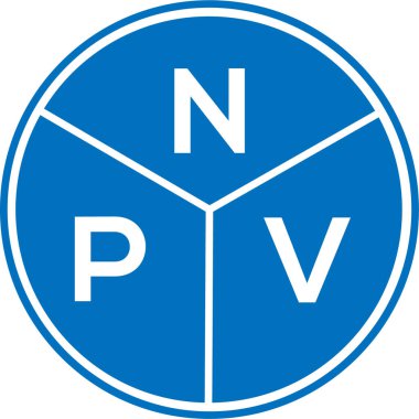 Beyaz arkaplanda NPV harf logosu tasarımı. NPV yaratıcı harflerin baş harfleri logo kavramı. NPV harf tasarımı.