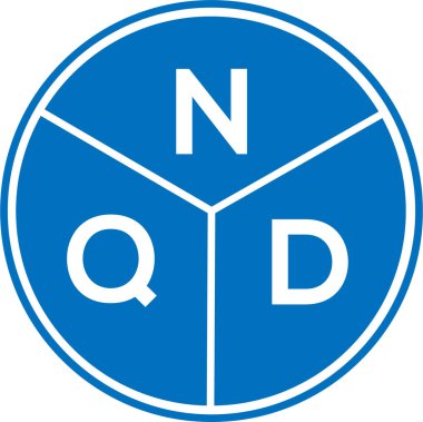 Beyaz arkaplanda NQD harf logosu tasarımı. NQD yaratıcı harflerin baş harfleri logo kavramı. NQD harf tasarımı.