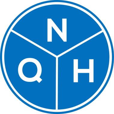 Beyaz arkaplanda NQH harf logosu tasarımı. NQH yaratıcı harflerin baş harfleri logo kavramı. NQH harf tasarımı.