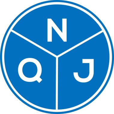 Beyaz arka planda NQJ harf logosu tasarımı. NQJ yaratıcı harflerin baş harfleri logo kavramı. NQJ harf tasarımı.