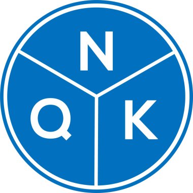 Beyaz arkaplanda NQK harf logosu tasarımı. NQK yaratıcı harflerin baş harfleri logo kavramı. NQK harf tasarımı.