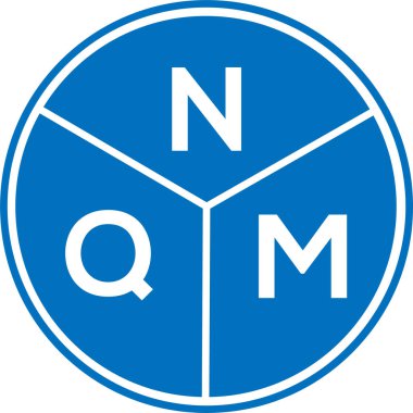 Beyaz arkaplanda NQM harf logosu tasarımı. NQM yaratıcı harflerin baş harfleri logo kavramı. NQM harf tasarımı.
