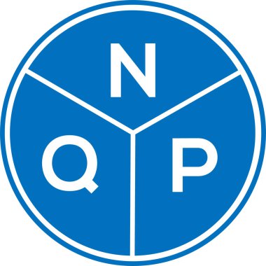 Beyaz arkaplanda NQP harf logosu tasarımı. NQP yaratıcı harflerin baş harfleri logo kavramı. NQP harf tasarımı.