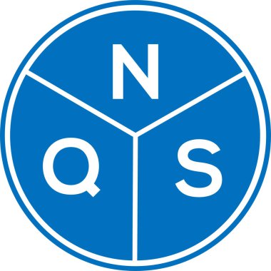 Beyaz arkaplanda NQS harf logosu tasarımı. NQS yaratıcı harflerin baş harfleri logo kavramı. NQS harf tasarımı.