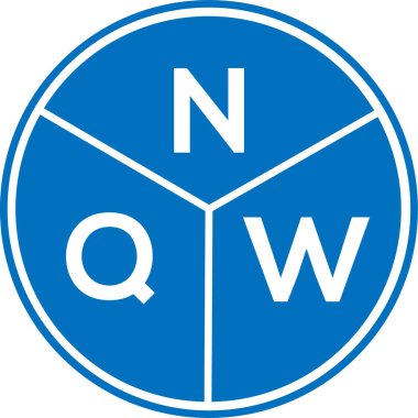 Beyaz arkaplanda NQW harf logosu tasarımı. NQW yaratıcı harflerin baş harfleri logo kavramı. NQW harf tasarımı.